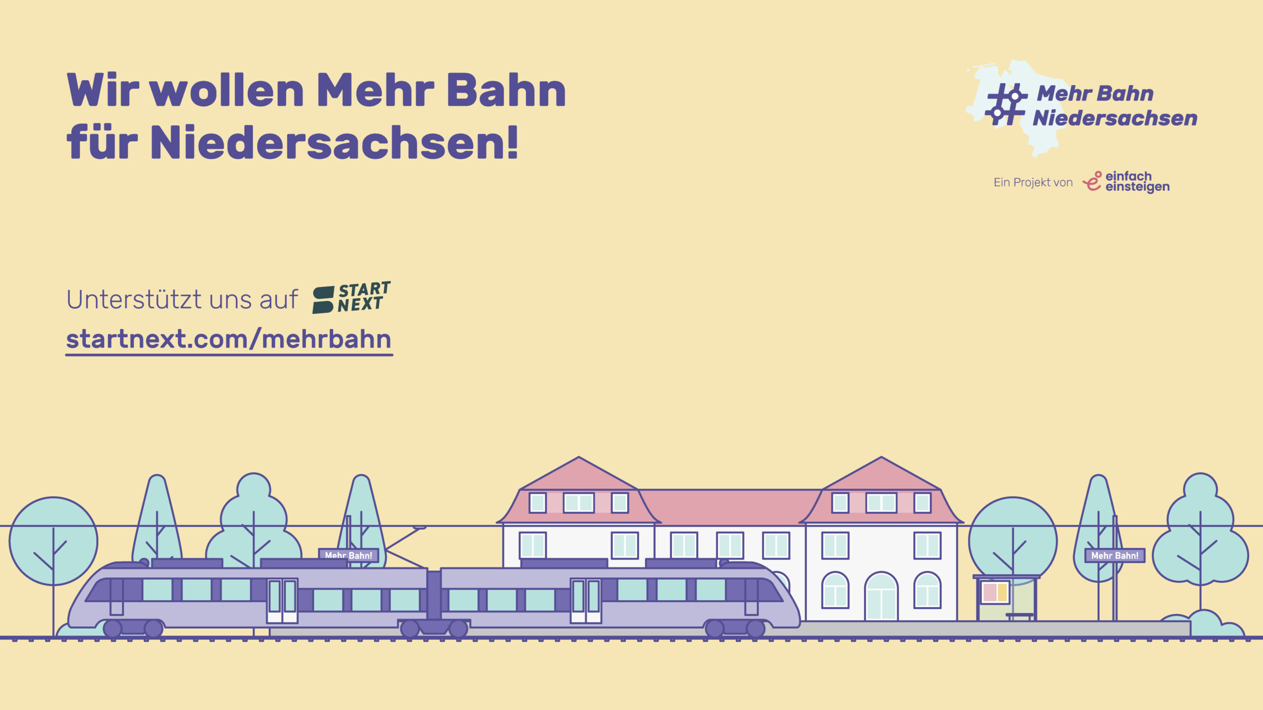 Plakat für Mehr Bahn Niedersachsen