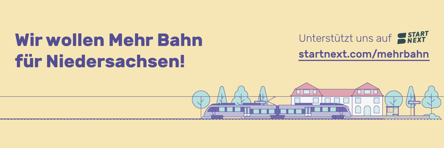 Plakat für Mehr Bahn Niedersachsen